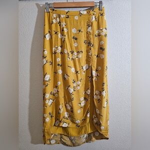 Abercrombie & Fitch Yellow Floral High Low Skirt